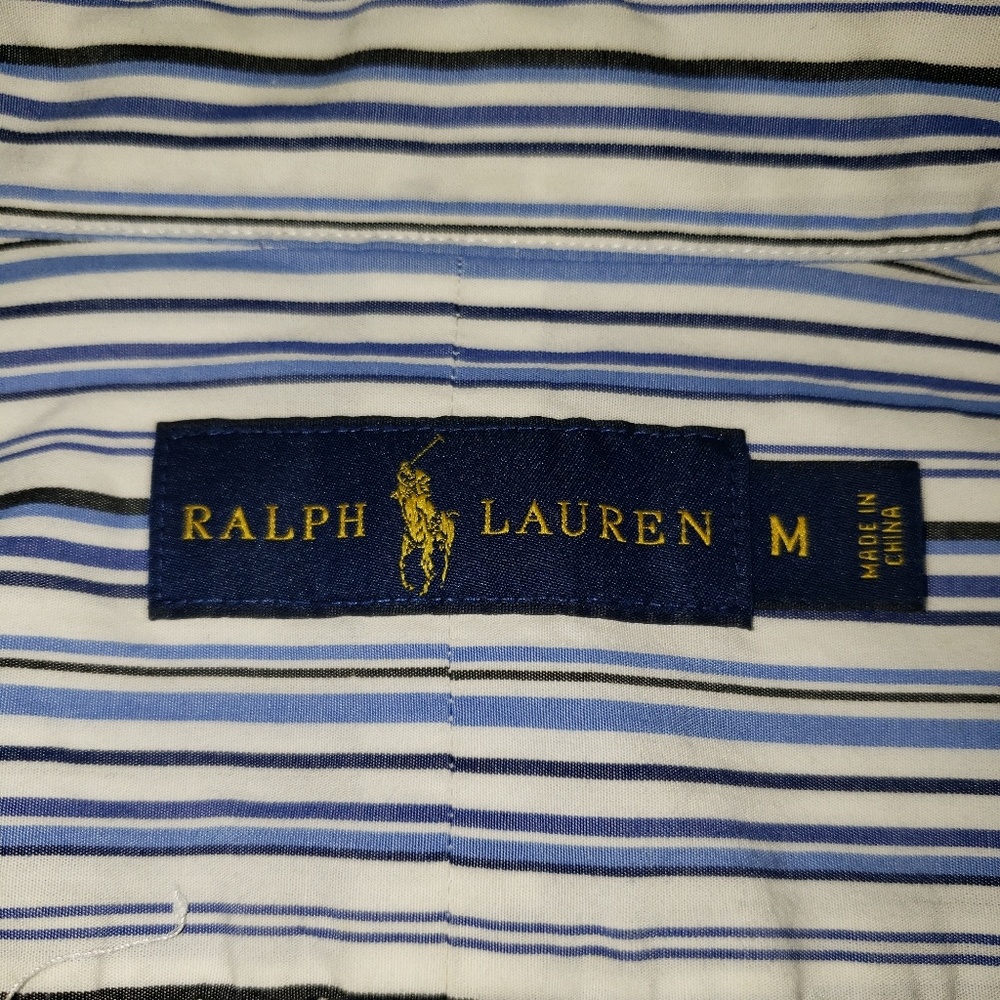 Ralph Lauren Blue Stripped Button Down Long Sleeve Shirt - Picture 5 of 5